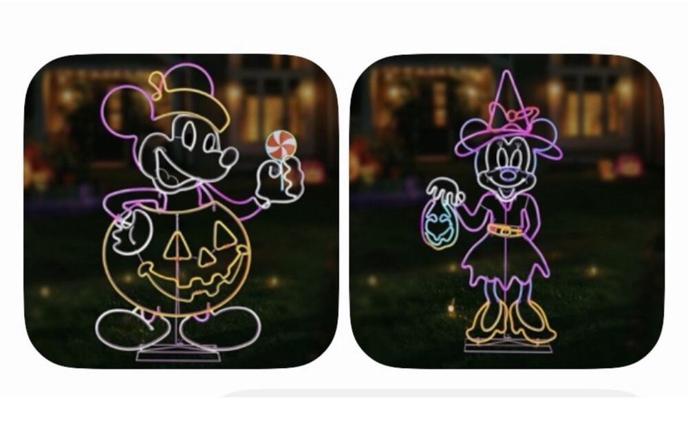 dinsey 4” neon mickey minnie Halloween Decoration Indoor Outdoor 2026 Viral Set